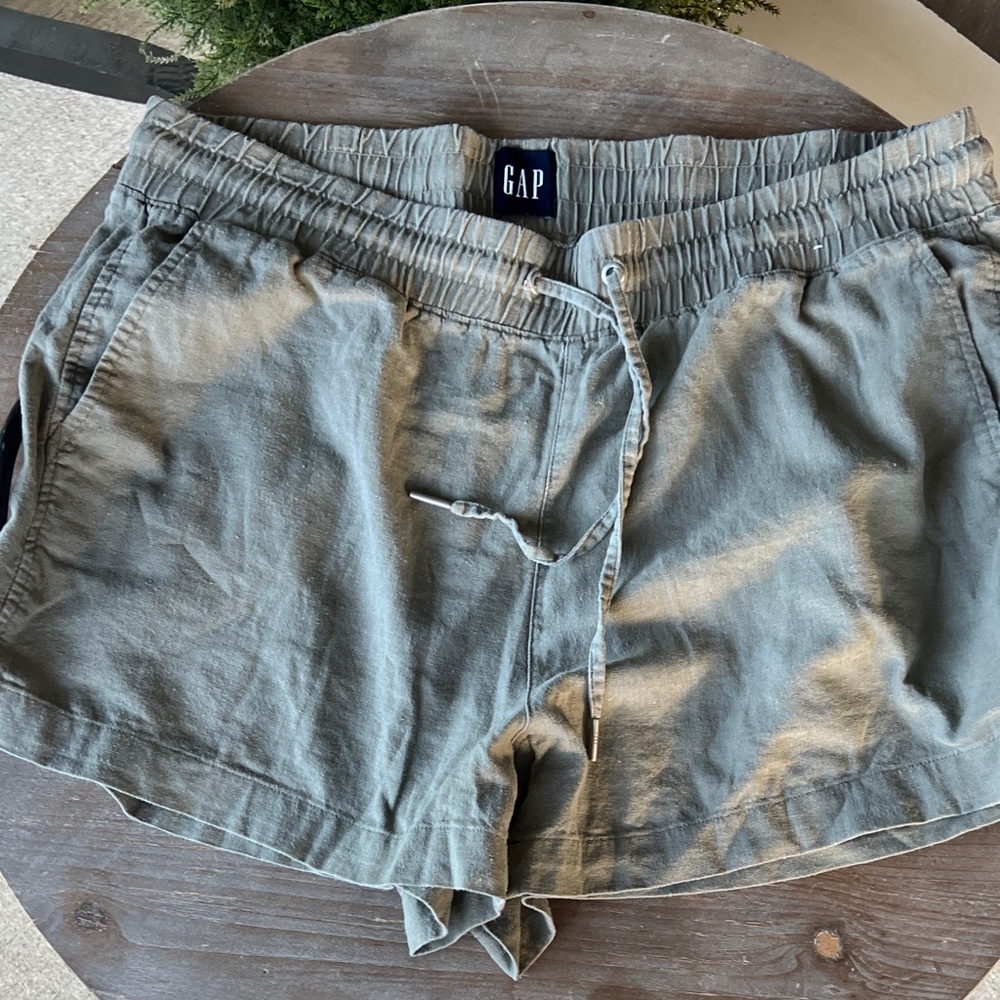 GAP Olive Elastic Waist Drawstring Shorts